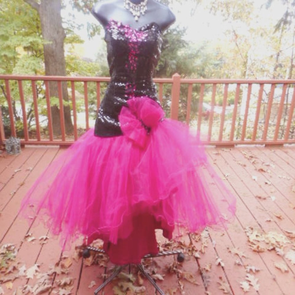 Vintage 80s wild child grand prom party dress xs